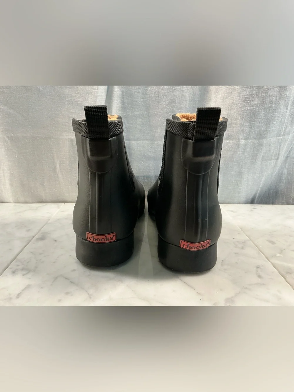 Chooka Black Low Chelsea Rain Booties Size 10w, 8m *New